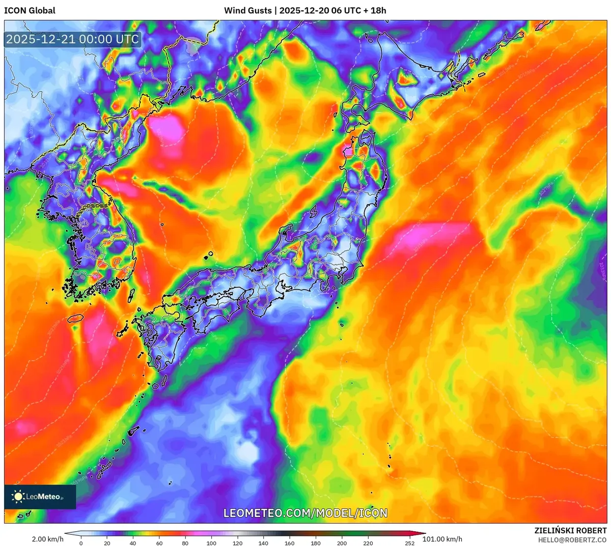 2025年12月20日 日本で強い沿岸風が吹く– 大雨と天気予報