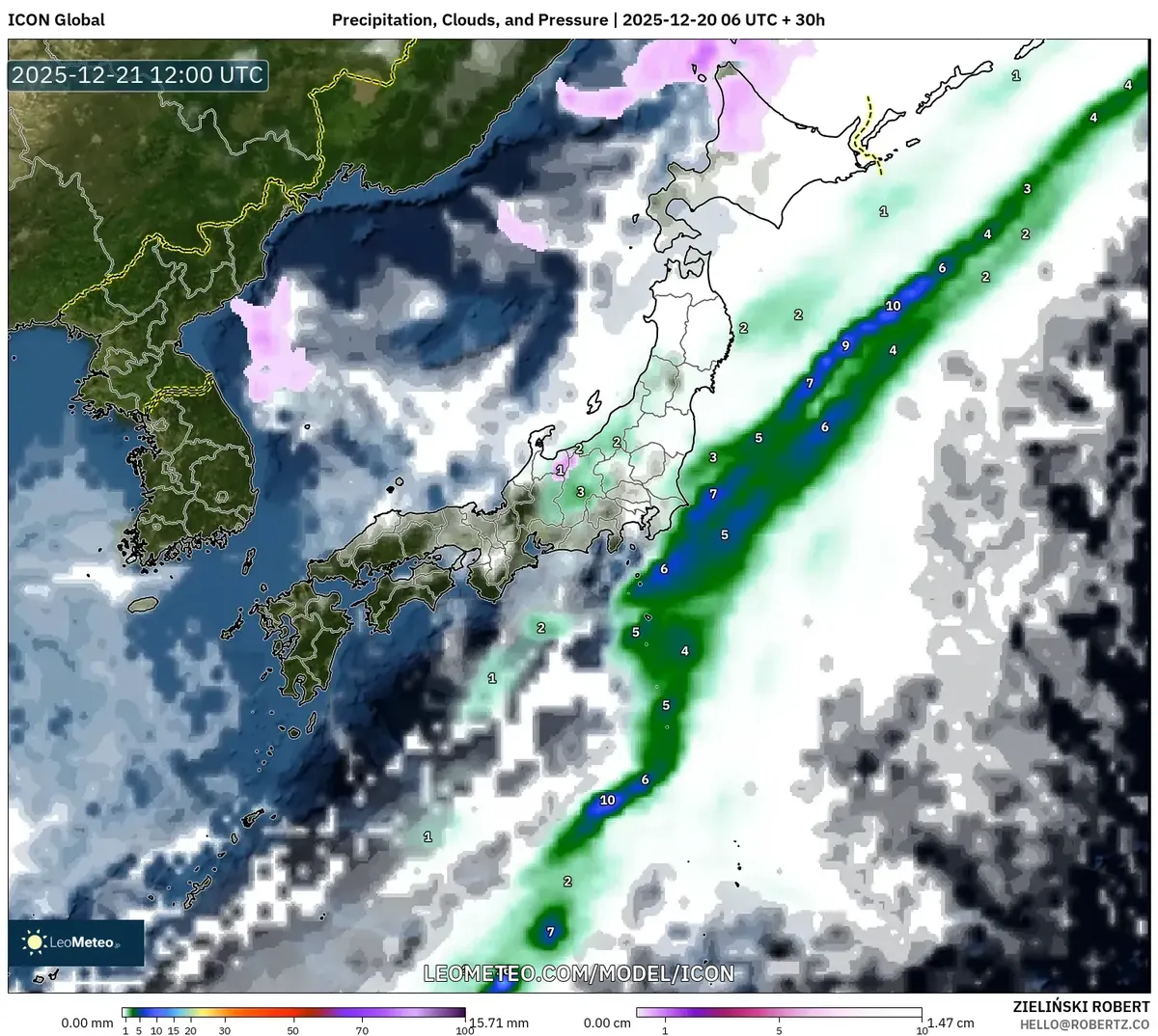 南日本に降り注ぐ大雨の予報　−　２０２５年１２月２０日　天気予報【雨、風、台風】