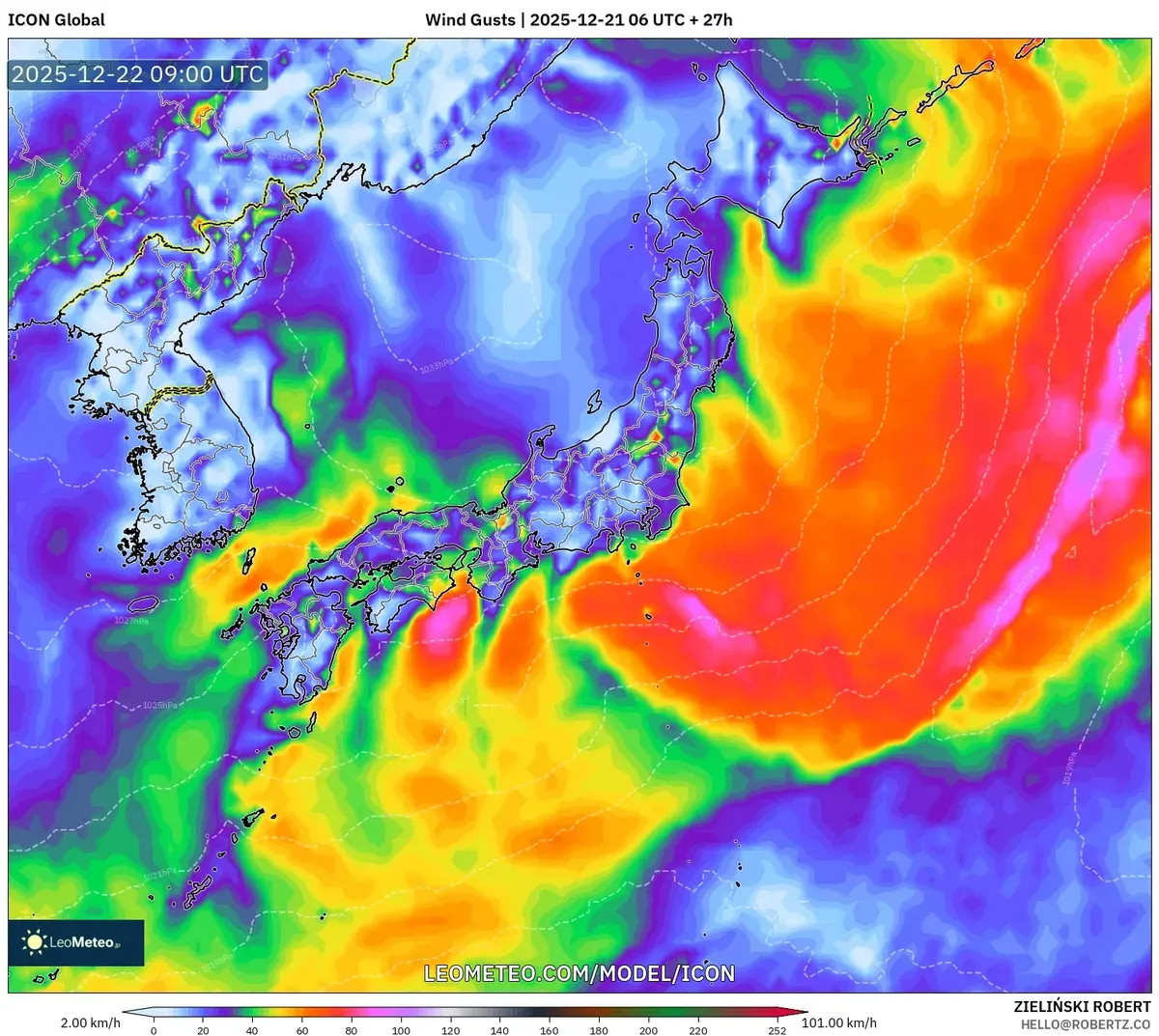 日本強風ゲストマップ – 2025年12月21日予報、強風&天気警報