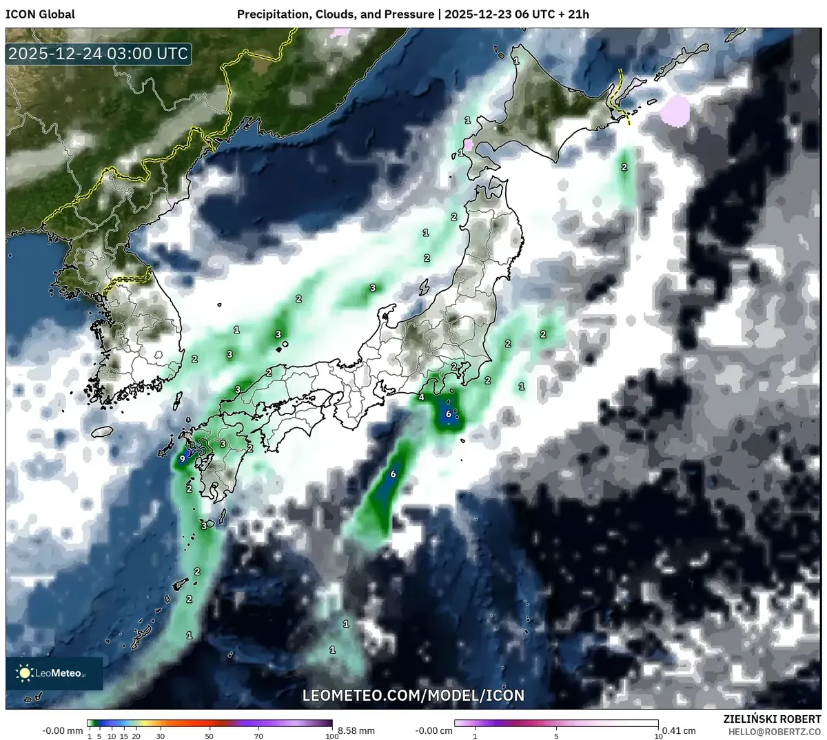 2025年12月23日 日本のクリスマスイブの天気予報:湿り風で異常に温暖