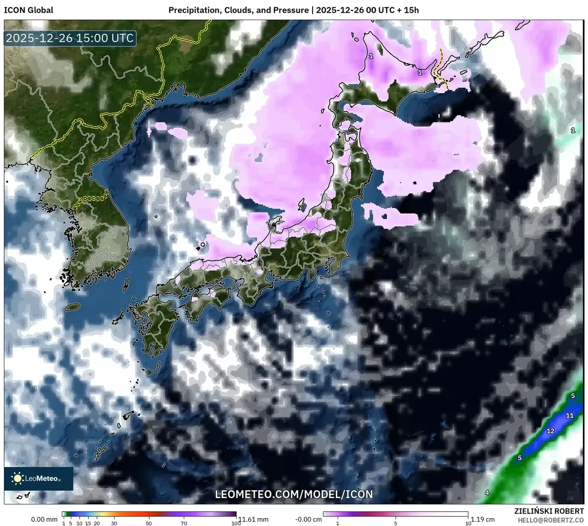 北日本に大雪予報 27日 – 2025年12月