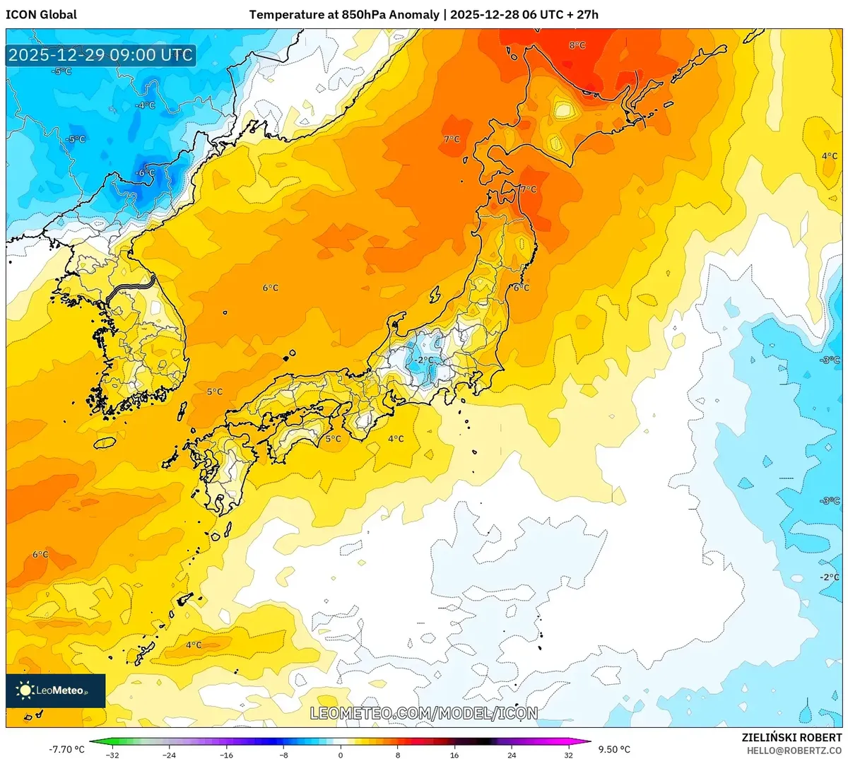 12月29日、2025年の気温異常が高まっている