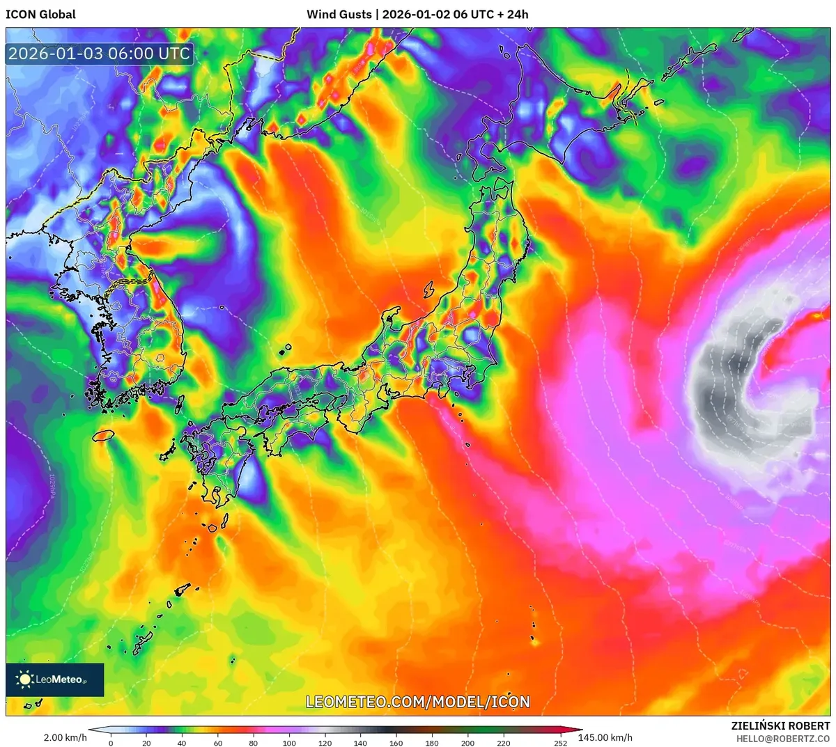 1月3日、強い突風が日本を襲う