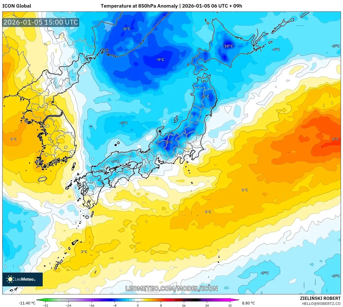 1月6日、北部地域で寒冷異常が発生