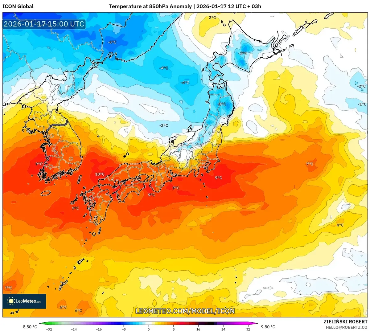 2026年1月18日 2m気温偏差
