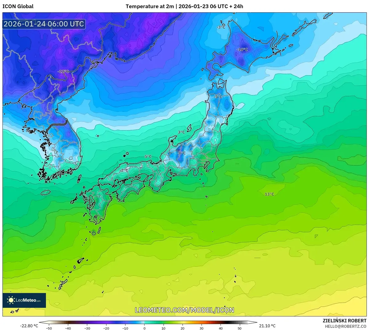 2026年1月24日 東京の昼間の最高気温