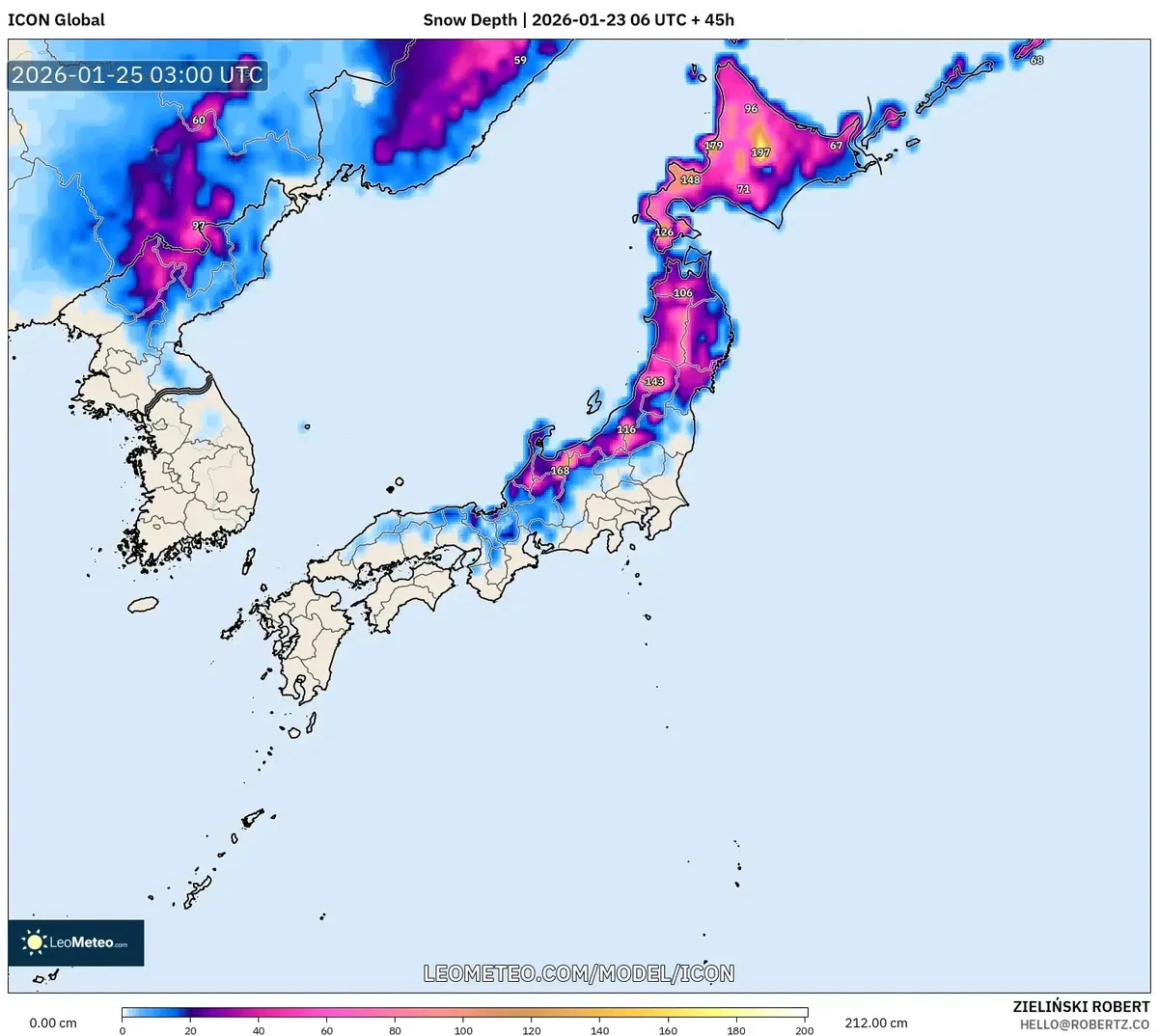 北日本の大雪の積もり方 2026年1月25日