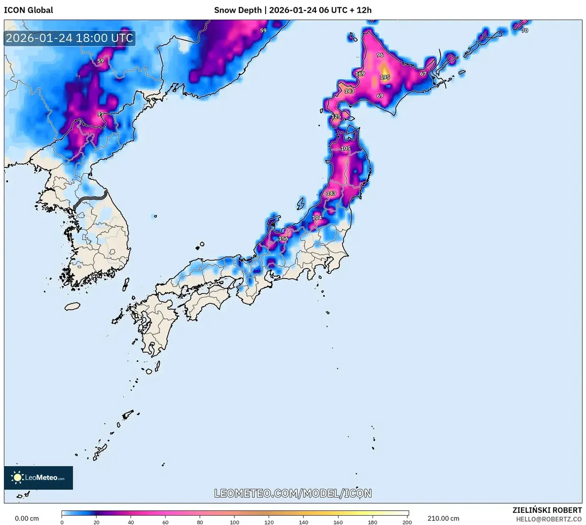 北日本で深い雪 1月25日