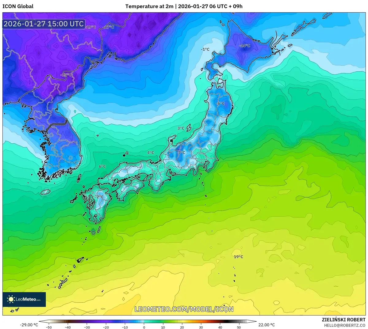 2026年1月28日の東京の最低気温