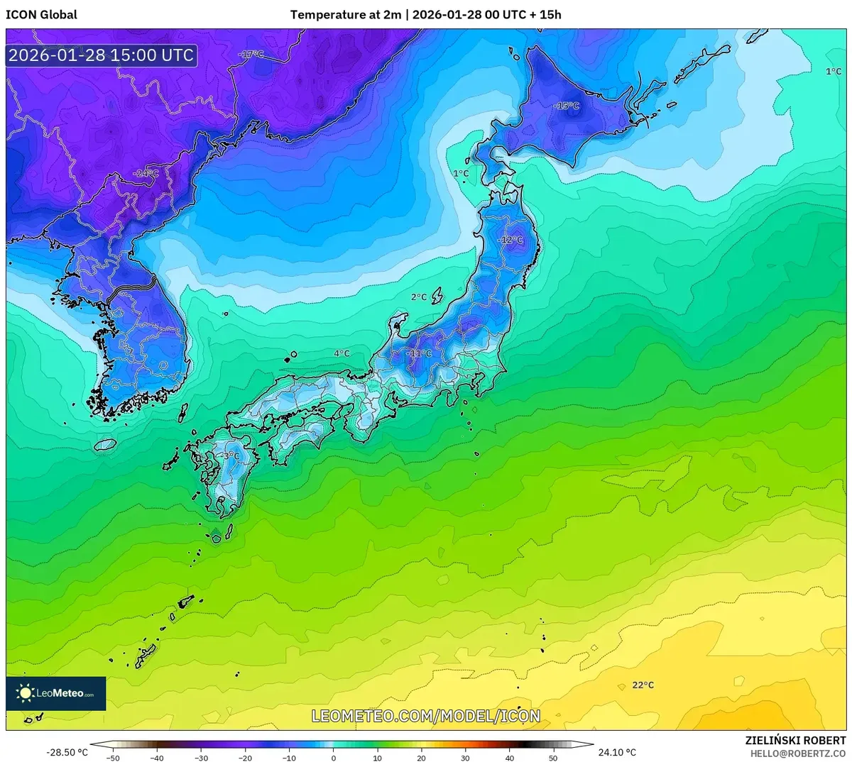 2026年1月29日の札幌の最低気温