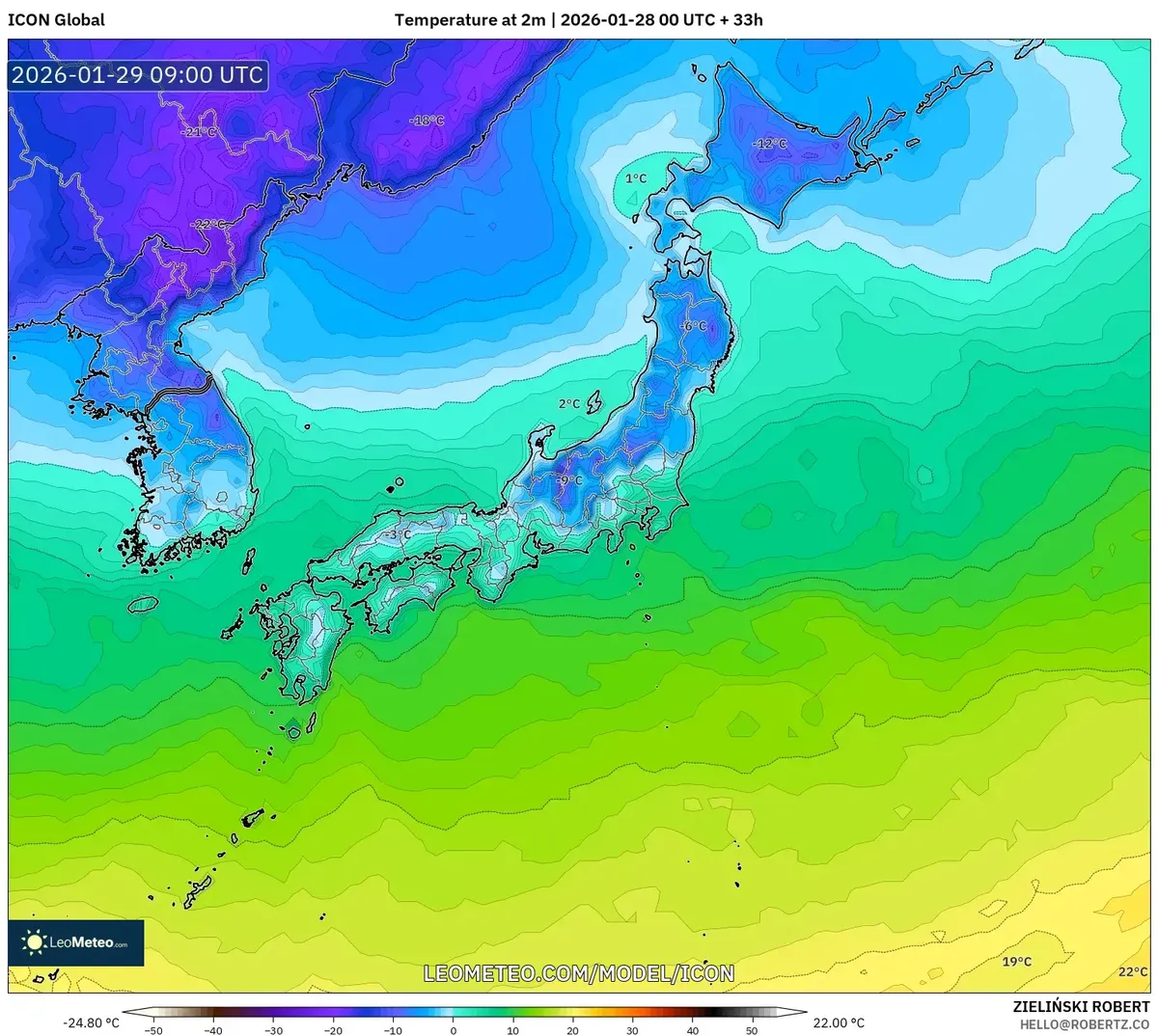 2026年1月29日の東京の最高気温