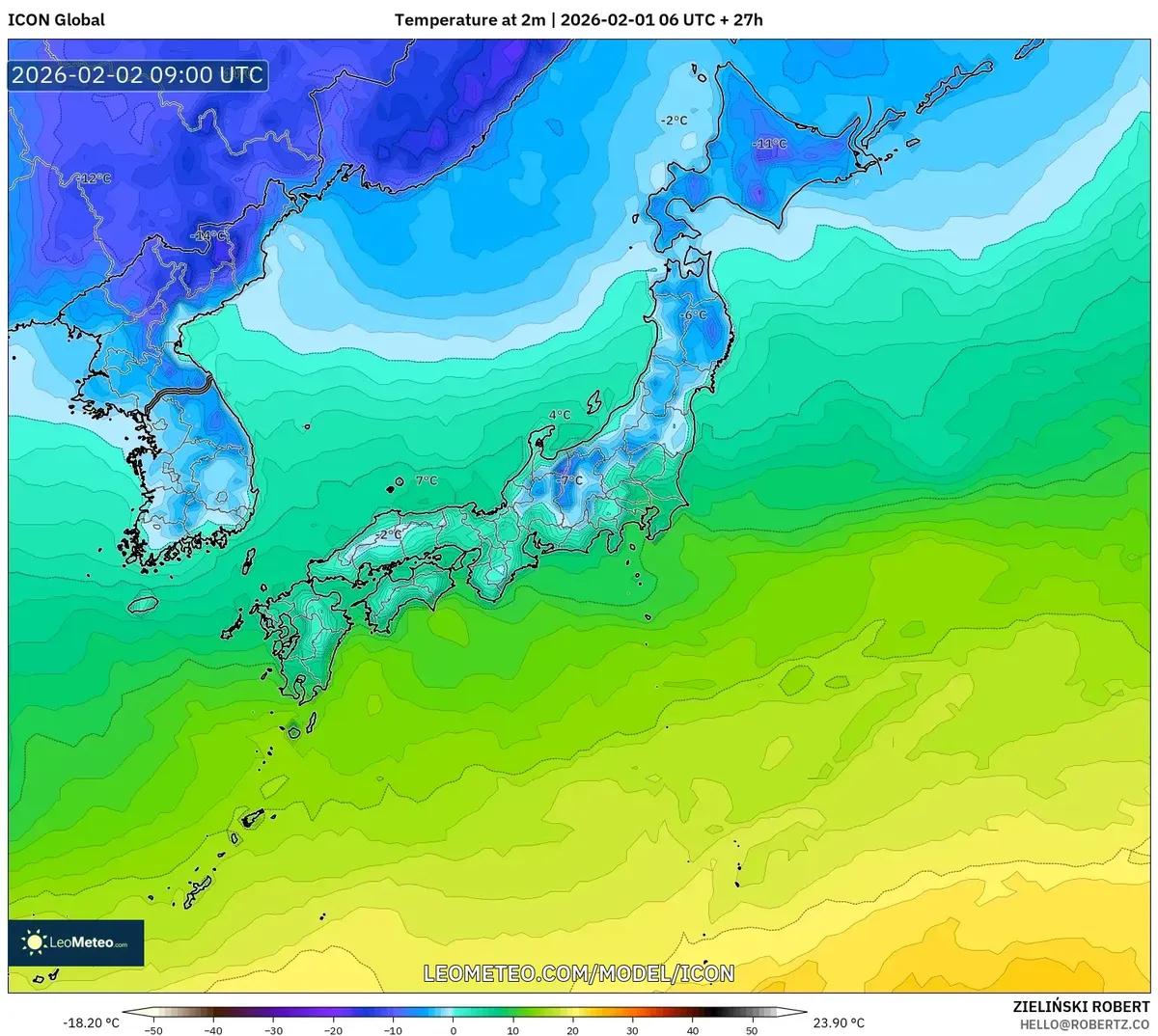 2026年2月2日の東京の気温