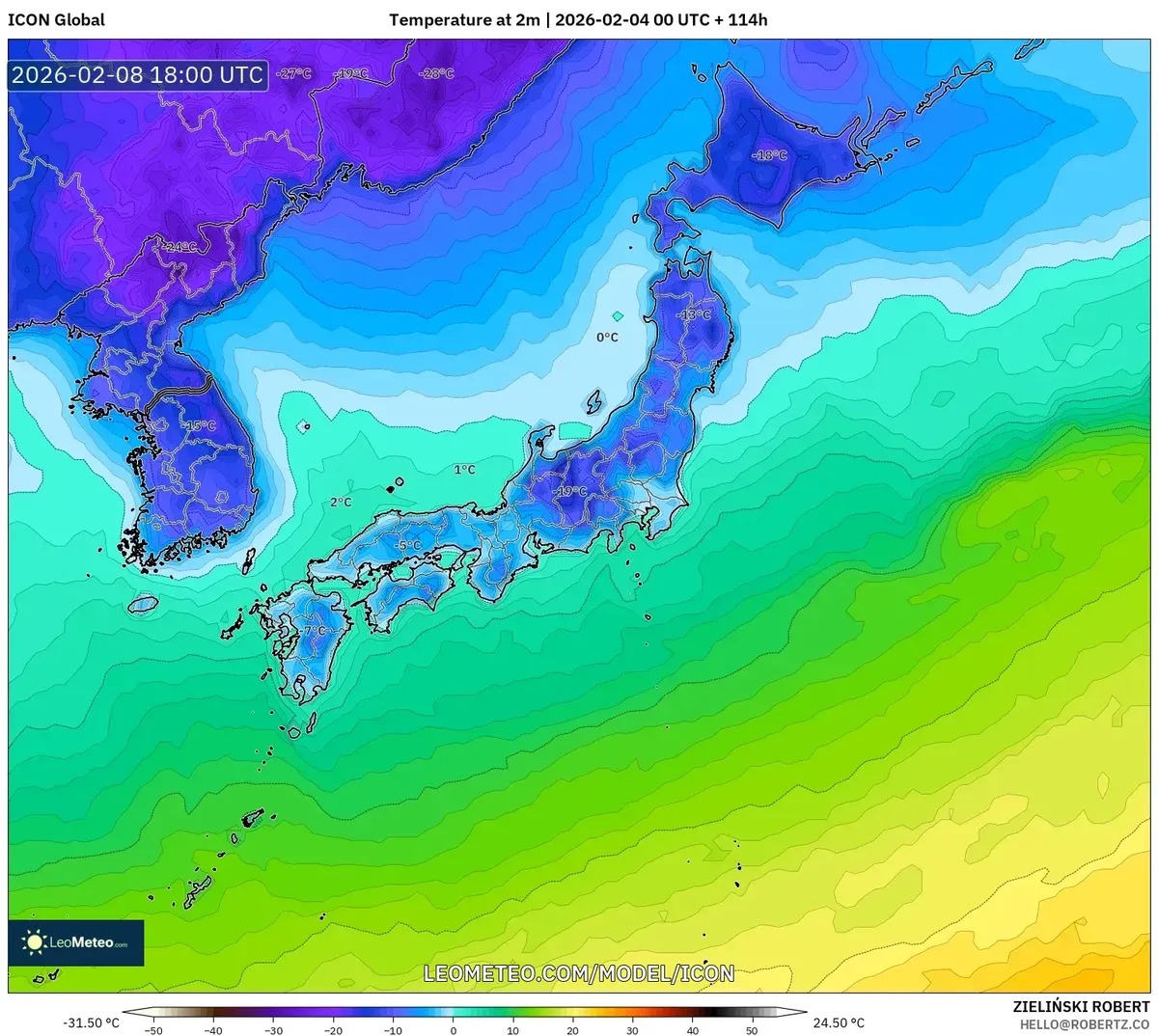 2026年2月9日 中部の冷え込みと晴天