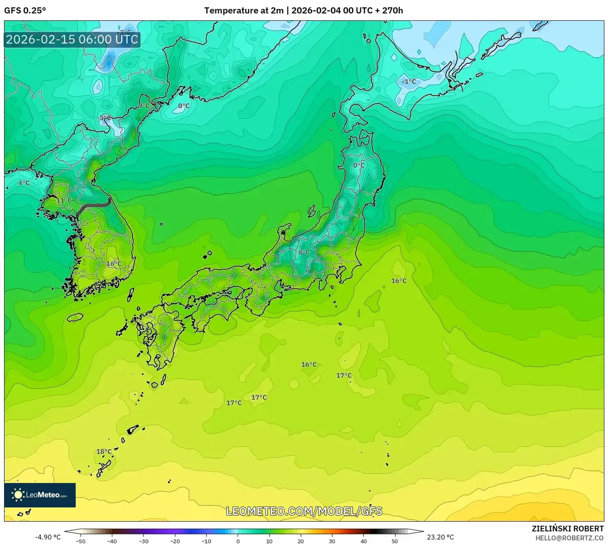 2026年2月15日 午後の気温上昇