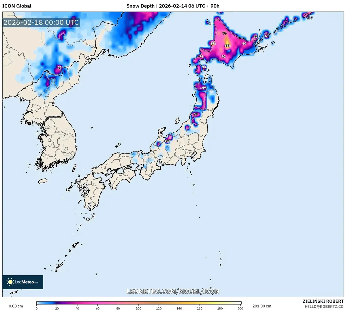 2026年2月18日 北海道で予想されるまとまった降雪