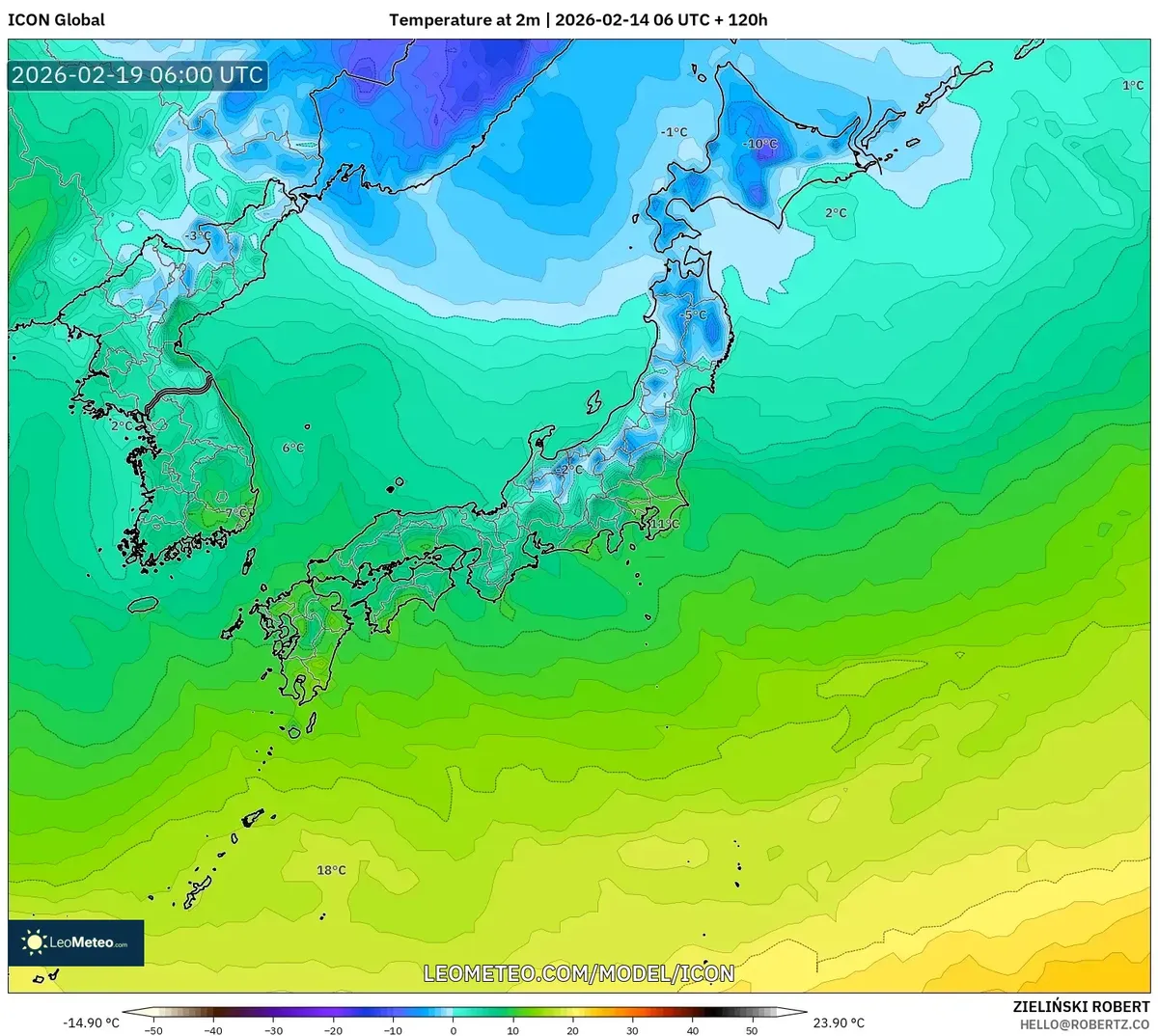 2026年2月19日 本州中部で広がる穏やかな午後の暖かさ