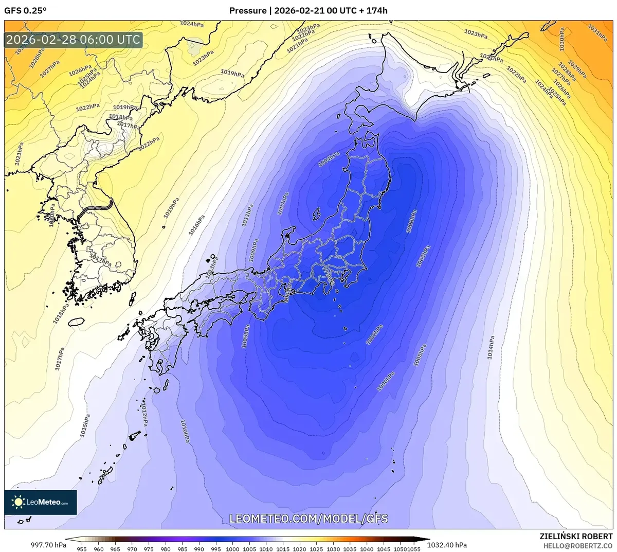 2026年3月1日 朝の安定した気圧配置（GFS）
