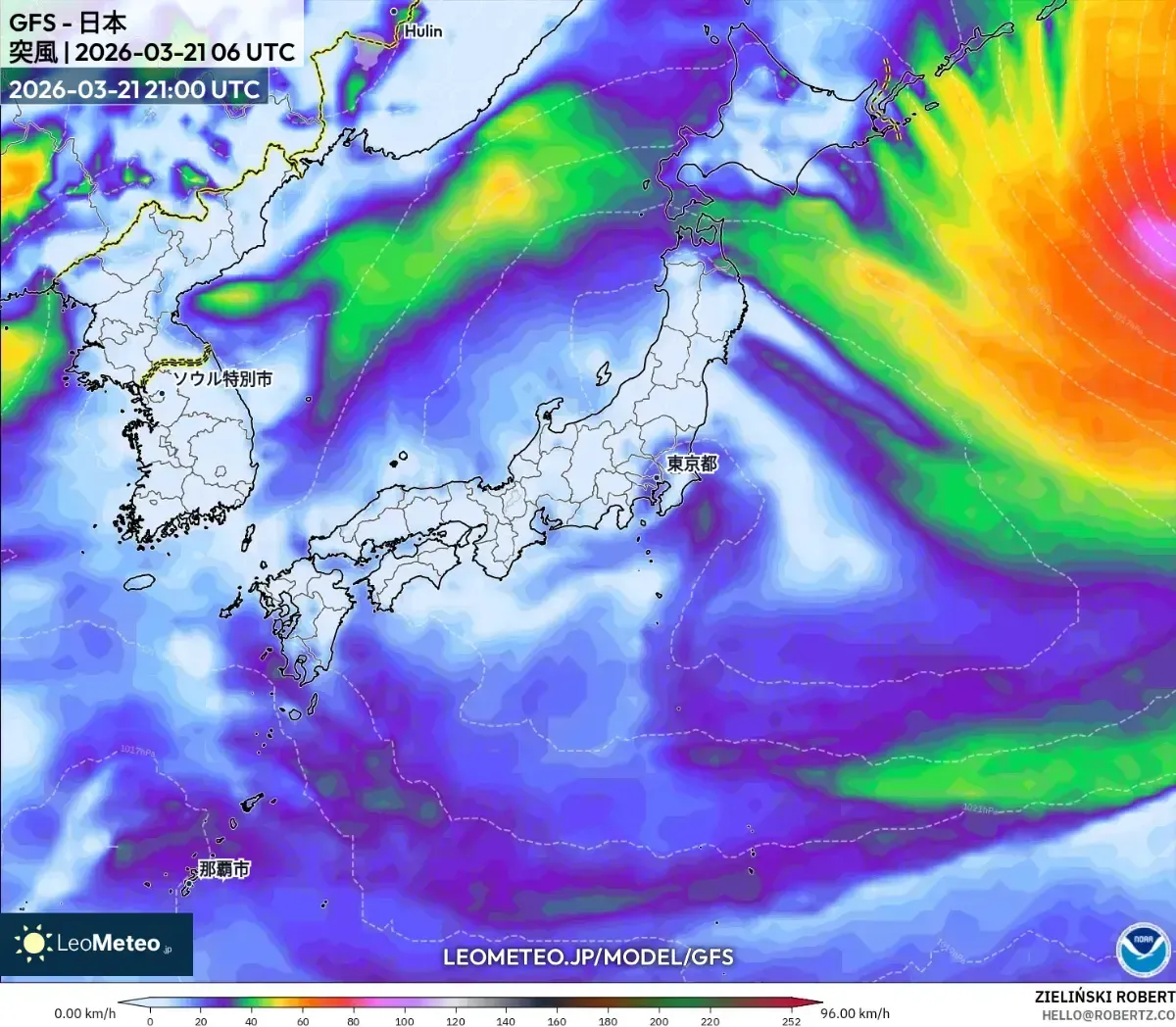 2026年3月28日 日本各地の夕方の中程度の風