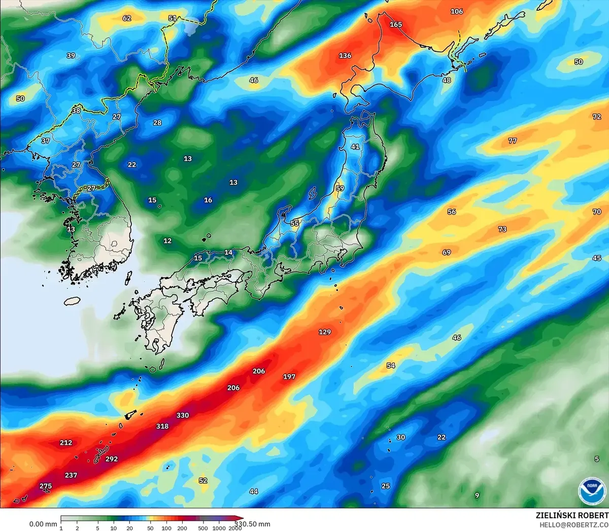 北部の散発的なシャワー