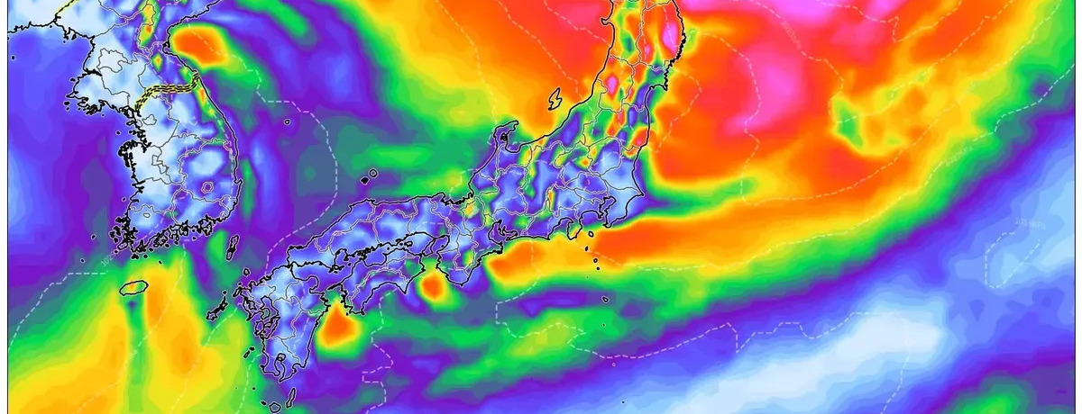 日本に明日（12月8日）100 km/hを超える烈風が襲来