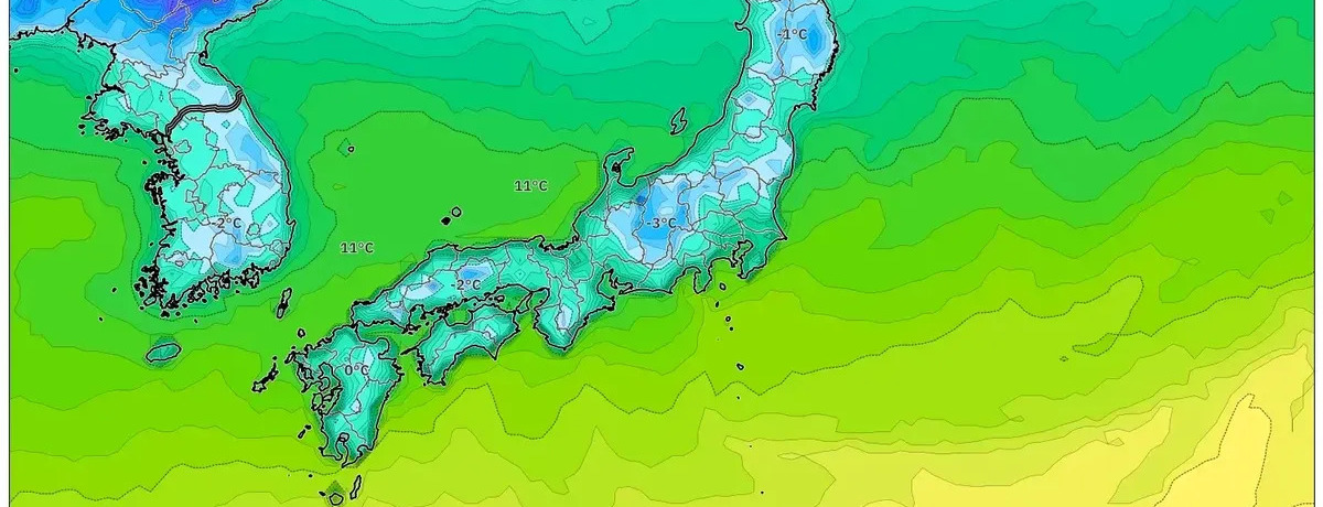 日本に95 km/hの強風が襲来 – 2025年12月9日の大雨と雪の予報