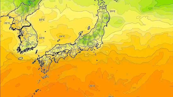 土曜日の日本列島、広く冷え込み雨に。富士山に12.9cmの積雪。日曜は回復へ。