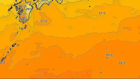 安定した高気圧が覆います。この週はほとんど全国的に乾いた天気が続くでしょう。福岡では最高気温30℃の見込みです。
